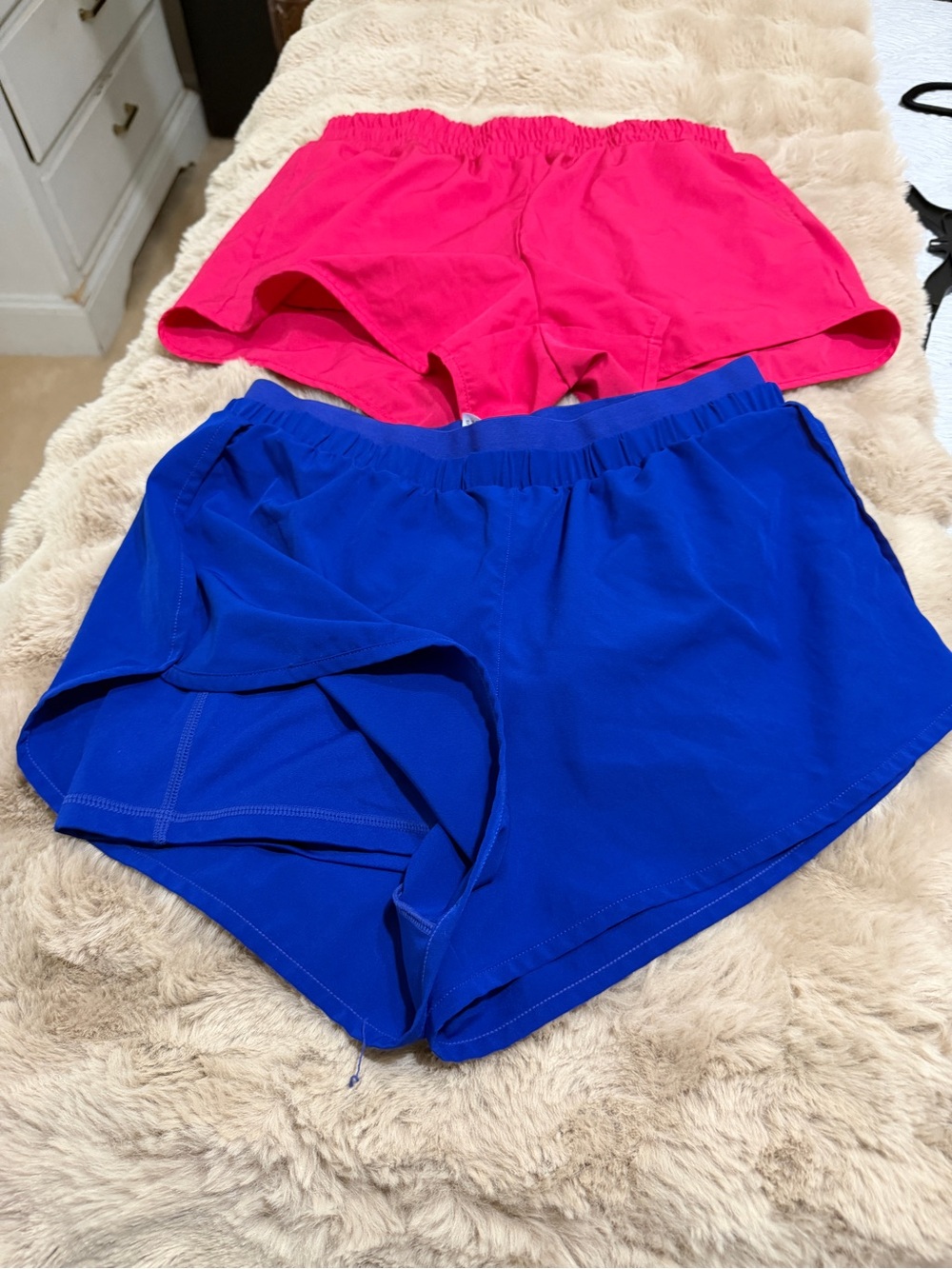 Women’s Athletic Shorts — Hot Pink & Royal Blue